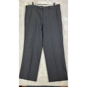 Corcini Men's 100% Wool Performance Flat Front Pant, 42x30, Charcoal